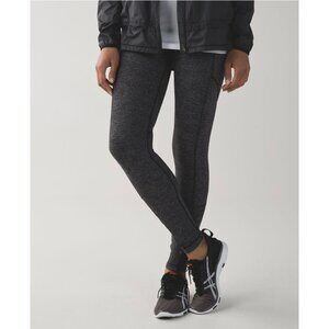 Lululemon Rulu Speed Tight Leggings Black Heathered Gray Size 4 EUC